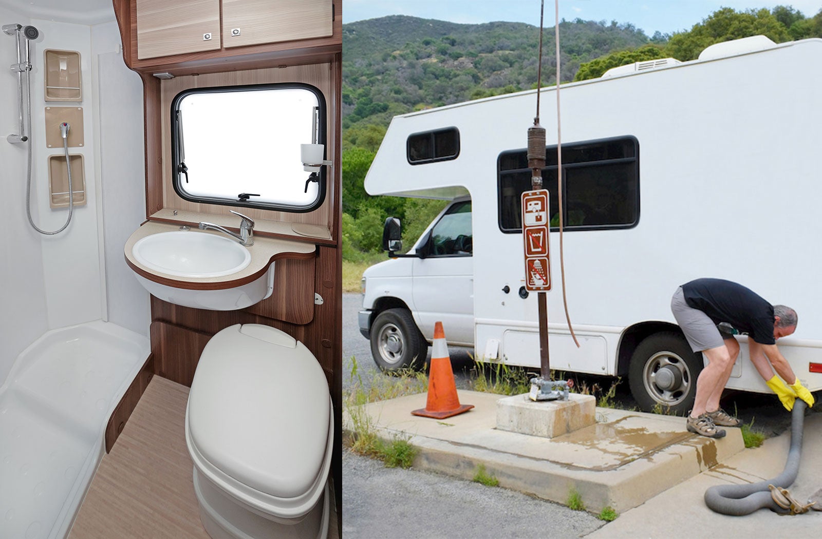 Portable RV/camper toilet and holding tank setup in McMinnville, Tennessee